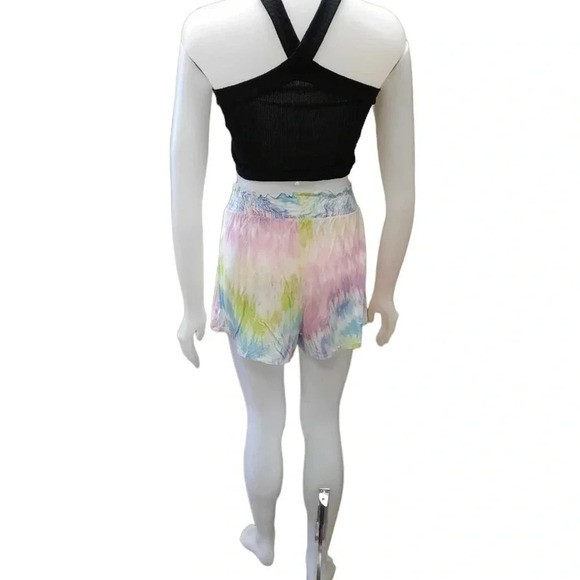 ASOS Tie Dye Smocked Waist High Rise  Shorts Size 6 - Picture 3 of 8
